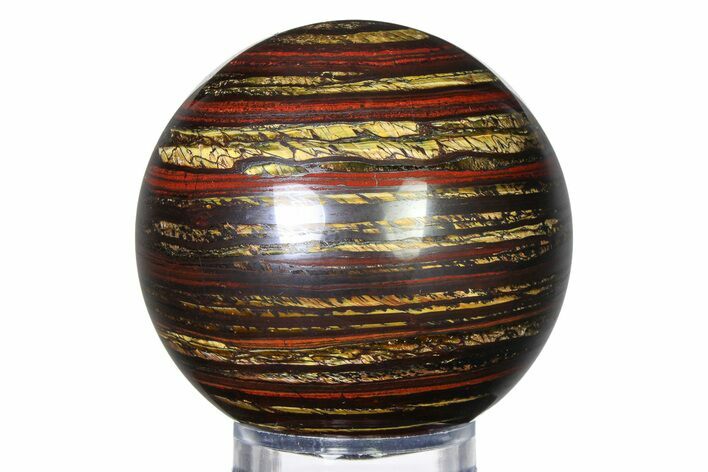 Polished Tiger Iron Stromatolite Sphere - Billion Years #316053